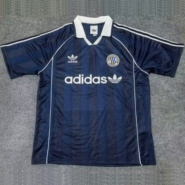 2025 Ad Three Stripes Classic Edition Blue Polo Short Sleeve (经典版)