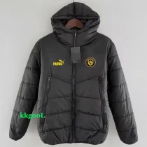 24-25 Man City Black Hooded Cotton Coat #棉衣