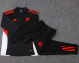 25-26 Bayern Black Kids Half Pull Tracksuit #E25101(童装)(半拉链)