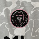 23-24 Inter Miami Grey White Joint Edition Fans Soccer Jersey (左袖带图案)猿