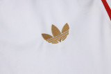 25-26 Bayern White Kids Half Pull Tracksuit #E2526(童装)(半拉链)