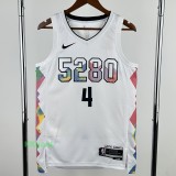 24-25 Nuggets WESTBROOK #4 White City Edition Top Quality Hot Pressing NBA Jersey