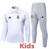 25-26 RMA White grey Kids Half Pull Tracksuit #E25106(童装)(半拉链)