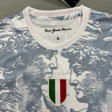 24-25 Italy Grey White Special Edition Fans Soccer Jersey (Print Personalized AD)