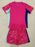 25-26 Man City Pink Goalkeeper Kids Soccer Jersey