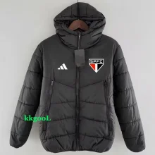 24-25 Sao Paulo Black Hooded Cotton Coat #棉衣