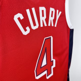 2024 Olympic Game USA CURRY # 4 Red Basketball Jersey