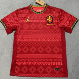 25-26 Brazil Red Special Edition Training shirts (Print Personalized AD) (圆领)