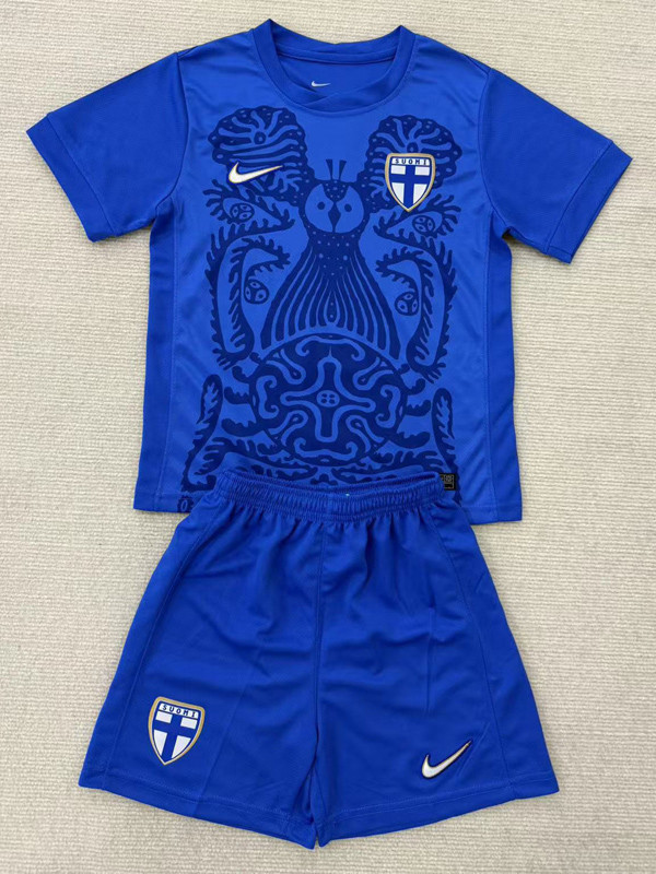 25-26 Finland Away Kids Soccer Jersey