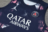 24-25 PSG Jordan Dark blue Tank top and shorts suit