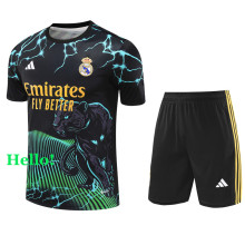 24-25 RMA Black green Training Short Suit #豹
