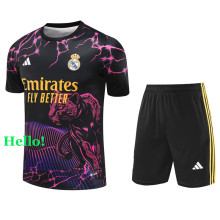 24-25 RMA Black Purple Training Short Suit #豹