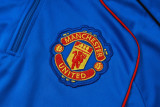 25-26 Man Utd Fancy blue Kids Half Pull Tracksuit #E25102(童装)(半拉链)