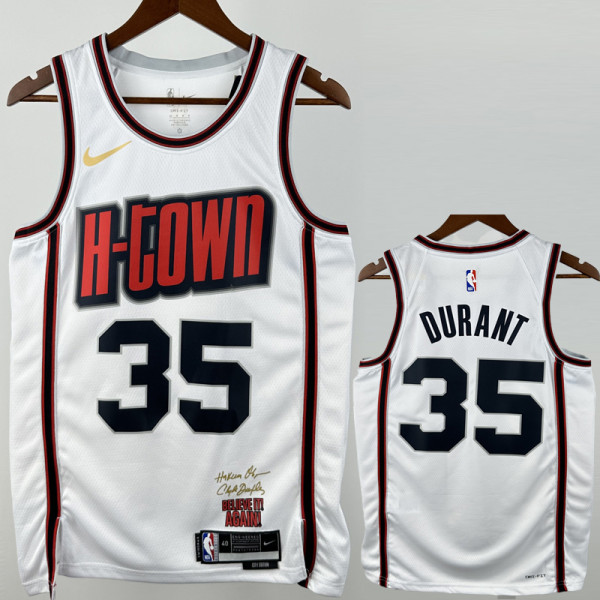 24-25 ROCKETS DURANT #35 White City Edition Top Quality Hot Pressing NBA Jersey