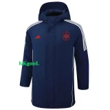 24-25 Spain Royal Blue Hooded Windbreaker Fabric Cotton Coat #G232