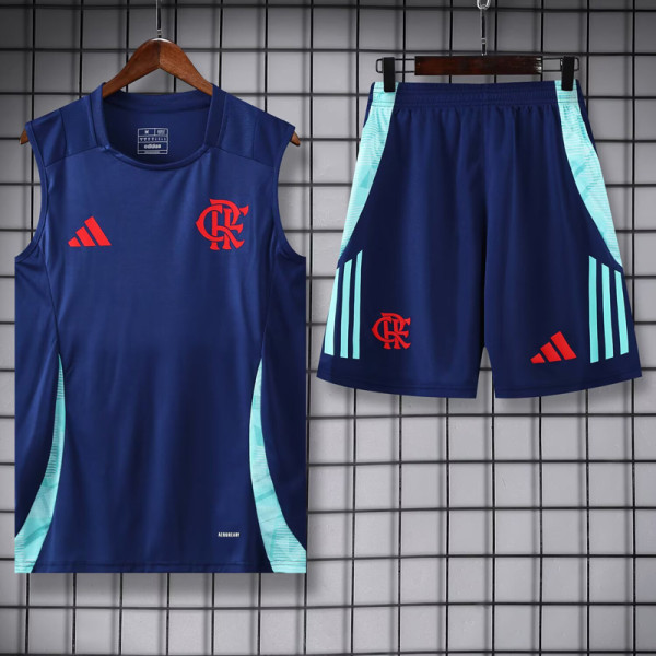 24-25 Flamengo Royal blue Tank top and shorts suit