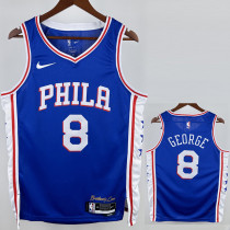 22-23 76ERS GEORGE #8 Blue Top Quality Hot Pressing NBA Jersey (V领）