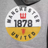 24-25 Man Utd Grey Hoodie Tracksuit (High Quality)(卫衣套装)
