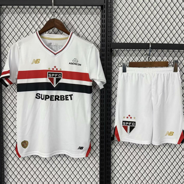 25-26 Sao Paulo Home Kids Soccer Jersey