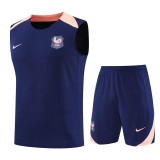 25-26 France Royal blue Tank top and shorts suit