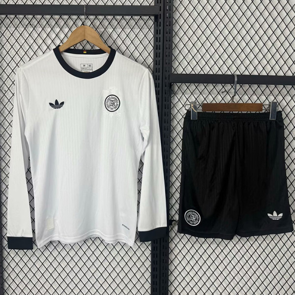 25-26 Germany 125th Anniversary White Long Sleeve Kids Soccer Jersey (长袖)
