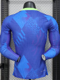 25-26 Brazil Away Long Sleeve Player Version Soccer Jersey (长袖球员)(带星)