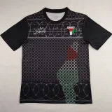 Palestina FC Red Black Retro Soccer Jersey (铁丝网)