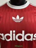 2025 AD Casual Red Player Version Training shirts (三叶草)