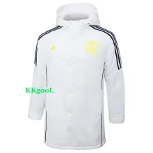 24-25 Flamengo White Hooded Windbreaker Fabric Cotton Coat #G204(黄标)