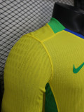 25-26 Brazil Home Long Sleeve Player Version Soccer Jersey (长袖球员)(带星)