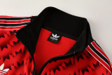 25-26 Man Utd Black Red Jacket Tracksuit #05