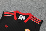 25-26 Man Utd Black Tank top and shorts suit