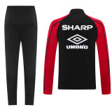 25-26 Man Utd Black Jacket Tracksuit #02