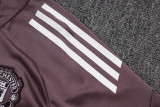 25-26 Man Utd Grey purple Kids Half Pull Tracksuit #E2589(童装)(半拉链)