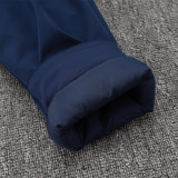 24-25 Man Utd Royal Blue Hooded Windbreaker Fabric Cotton Coat #G220