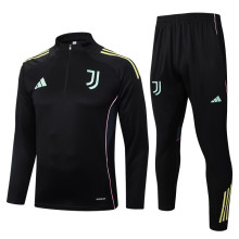 25-26 JUV Black Half Pull Tracksuit #B2557(半拉链)
