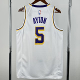 22-23 Lakers AYTON #5 White Top Quality Hot Pressing NBA Jersey(圆领)