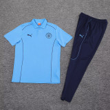 25-26 Man City Lake blue Polo Tracksuit