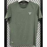 A222 UA Green High Quality Casual T-Shirt #牛头