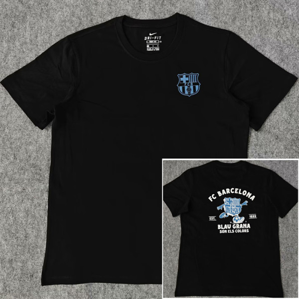 25-26 BAR Black High Quality Casual T-Shirt #圆领蓝标