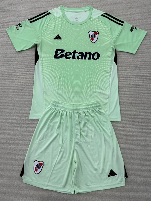 25-26 River Plate Green GoalKeeper Kids Soccer Jersey