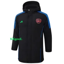 24-25 ARS Black Hooded Windbreaker Fabric Cotton Coat #G193