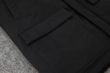 24-25 Palmeiras Black Hooded Windbreaker Fabric Cotton Coat #G236