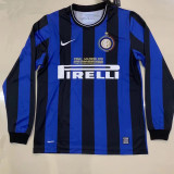 2009-2010  INT Home Long Sleeve Retro Soccer Jersey (长袖)(欧冠决赛字)