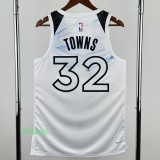 24-25 Timberwolves TOWNS #32 White City Edition Top Quality Hot Pressing NBA Jersey