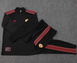 25-26 Man Utd Black Kids Half Pull Tracksuit #E2509(童装)(半拉链)