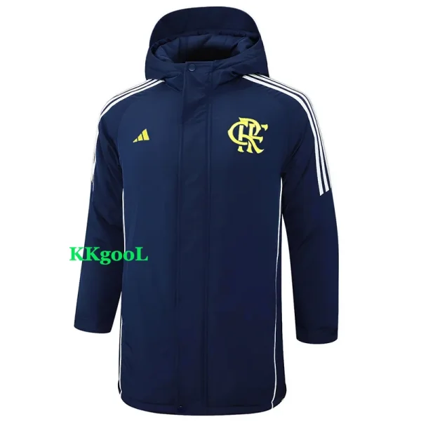 24-25 Flamengo Royal Blue Hooded Windbreaker Fabric Cotton Coat #G206