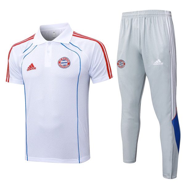 25-26 Bayern White Polo Tracksuit #C2555