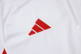 25-26 Bayern White Kids Half Pull Tracksuit #E2542(童装)(半拉链)