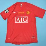 2007-2008 Man Utd home Red Retro soccer jersey (决赛字)